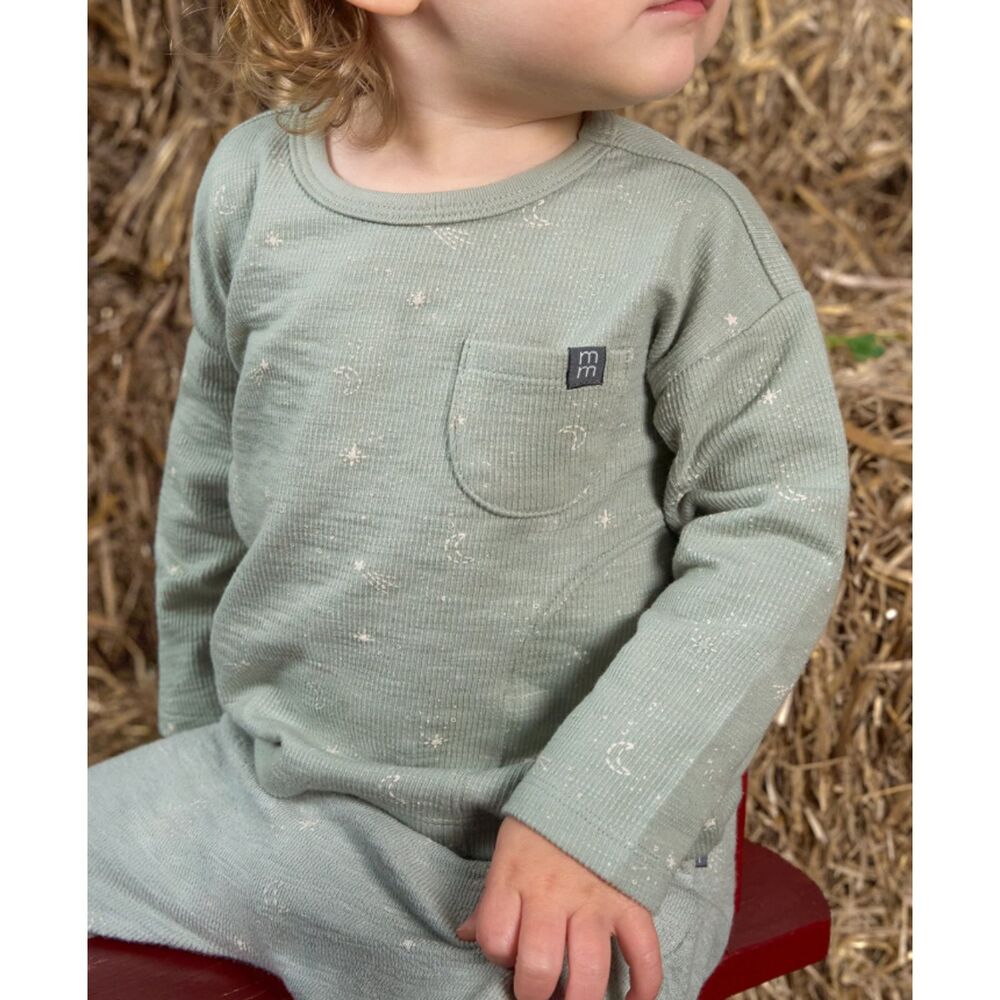 Modern Moments Baby Neutral Seamed Light Green Drop Shoulder Top
